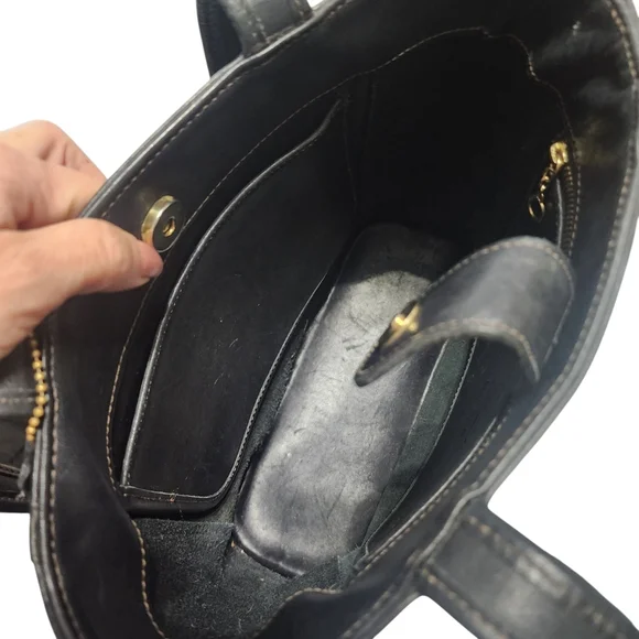 Vintage 90's Coach Legacy Bleeker Black Glovetanned Leather Tote Shoulder Bag